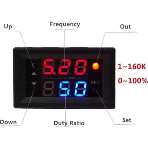 DC 4-30V Single Signal Generator PWM Pulse Frequency Duty Cycle Adjustable Module 1Hz-160Khz
