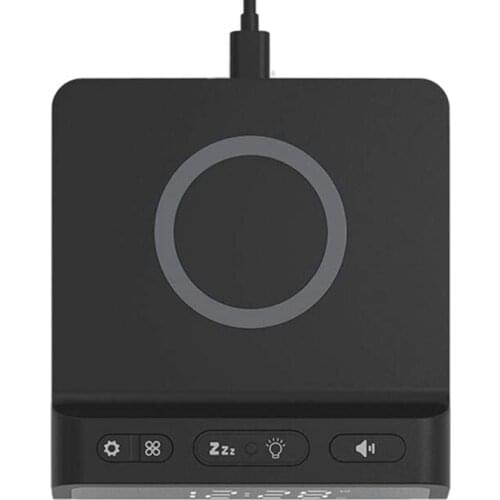 HOT-Alarm Clock with Wireless Charging Pad, Sleep Timer,10W Wireless Charger Dock Station for iPhone 12/11/Pro Max/XR/XS/X