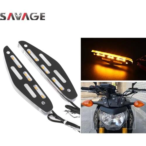 Stealth Turn Signal Indicator For YAMAHA MT09 FZ09 2014 15 2016 MT-09 FZ-09 Motocycle Accessories Front Air Inlet Light MT FZ 09