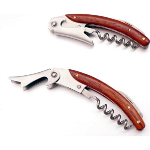 Jaswehome 2pcs/lot Professional Stainless Steel Wine Screw Corkscrew Bottle Opener With Wood Handle Beer Openers