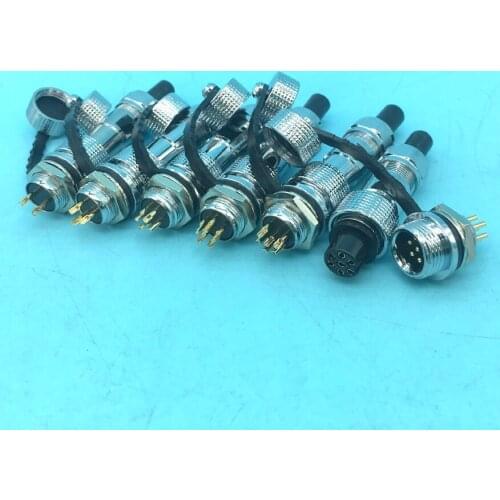 GX12 cable connector 2/3/4/5/6/7 pin male female connector 12mm ip67 waterproof dustproof cover aviation plug socket connectors