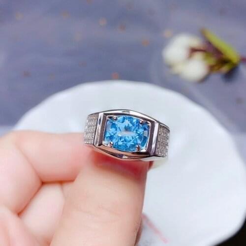 100% Real And Natural Topaz Ring Man ring 925 sterling silver Man Ring Fine handworked jewelry