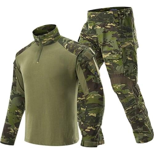 Man Military Clothing Sets Tactical Uniforms BDU Army Combat Suit Camouflage Long Sleeve T-shirts Cargo Work Pants