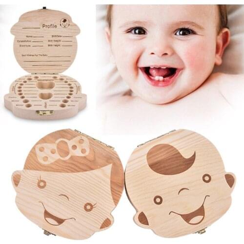 Baby Deciduous tooth box Wooden Tooth Keepsake Box for Baby Kids Milk Teeth Umbilical Cord Memory Storage Boxes Organizer