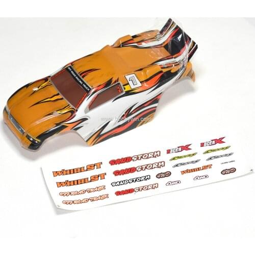 HBX part 16306 Truggy Body Dark Yellow +Decals for 1/16 RC Model Buggy Truck 16882