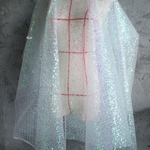 150cm*45cm sequins Lace Fabric for wedding dresses Embroidered applique party dresses fabrics bridal tulle Lace