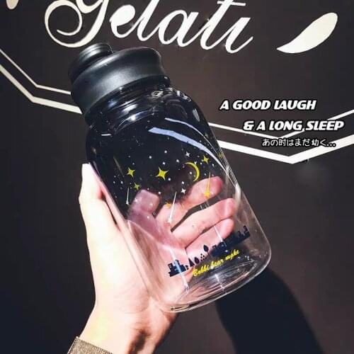 Fashion Creative Glass Water Bottle With Sleeve Student Gradient Color Portable Sport Leakproof Bottles Cute Drinking water Cup