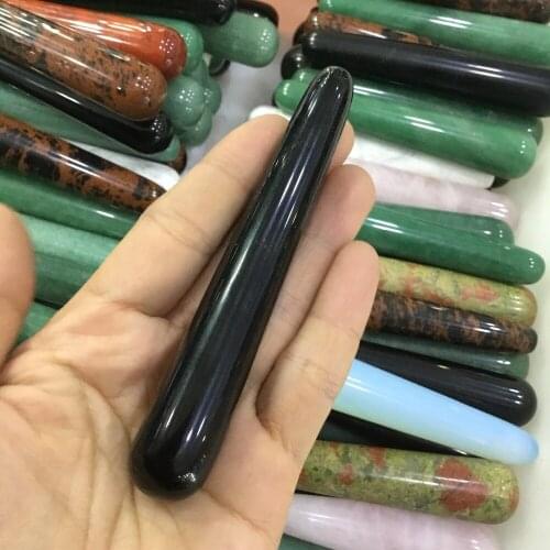 Natural Black Obsidian Crystal Stone Massage Stick Healing Stones For Body Health