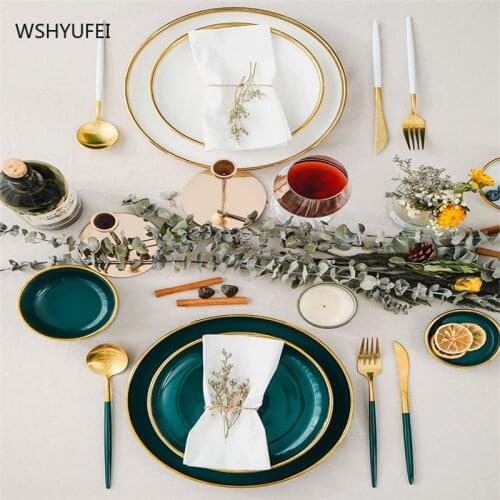 Nordic Creative Net Red Steak Western Plate Light Luxury Ceramic Home Dining Plate Exquisite Luxury High-priced Tableware