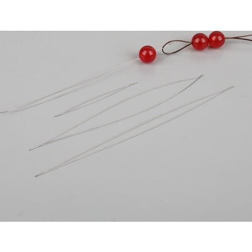 New Fashion 5Pcs Metal Curved Beading Needles Handmade Pins Thread Cords Easy For DIY Jewelry Making Accessories