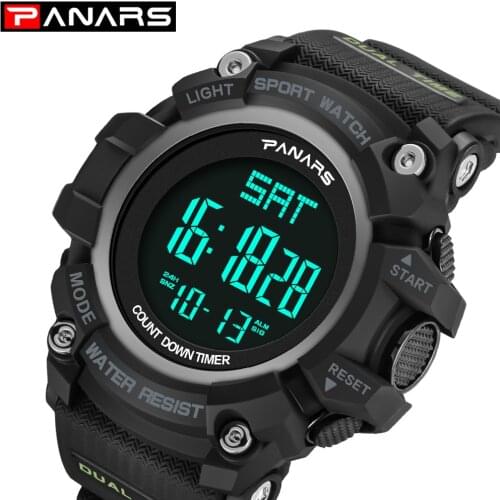 PANARS 2018 Luxury Brand Digital Watch Waterproof Sport Watch Men Outdoor LED Military Swim Electronics Wrist Watch sinowatch