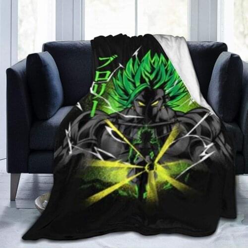 Throw Blankets Super Broly Throw Blankets Plush Super Soft Warm Lightweight Blanket Microfiber Reversible Blanket for Bed Couch