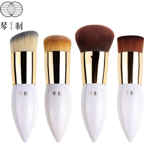 QINZHI Professional Handmade Make Up Brush 1PC Short Handle Foundation BB Cream Brush Soft Synthetic FIber Makeup Brushes