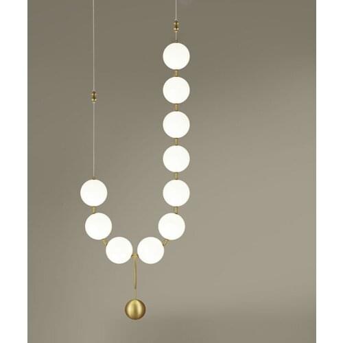 Luxury Simplicity Pearl Necklace Lobby Chandelier Glass Art LightsLiving Room Model Showroom Hall Personality Bubble Lamps