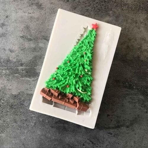 Christmas Tree Fondant Cake Silicone Mold Chocolate Candy Molds Cookies Pastry Biscuits Mould Cake Decoration Baking Tools