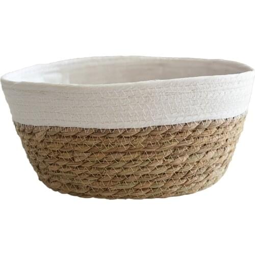 Hand Woven Flower Basket Planter Basket Straw Flowerpot Plant Pot Flowerpot Stocked Oval Storage Baskets Seagrass Planter Basket