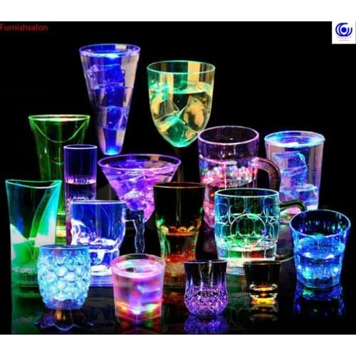 LED Automatic Flashing Cup Sensor Light Up Mug Wine Beer Whisky Shot Drink for Glow Christmas Party Bar Club Birthday drinkware
