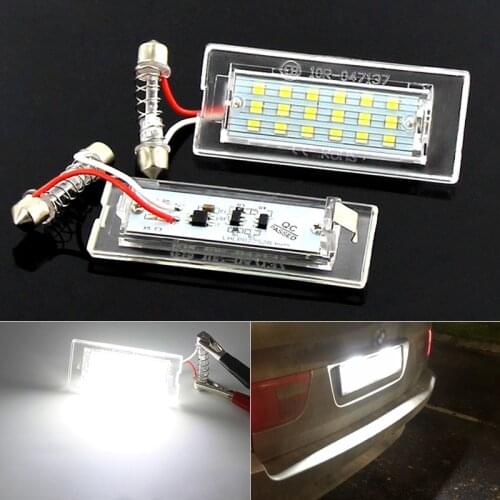 2PCS CANbus Car LED Number License Plate Light For BMW Car E53 X5 1999-2003 E83 X3 03-10 NJ88 Trunk Bulbs 18Leds 6000K 12V Lamp
