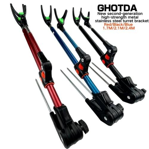 Telescopic Fishing Bracket Rod Holder Support Stand Fishing Tool Foldable Angler Gadget For Pole 1.7-2.4M