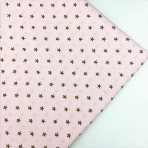 Syunss,Pink Back Stars Printed 100% Cotton Fabric DIY Tissu Patchwork Telas Sewing Baby Toy Bedding Quilting Cloth Craft Tecido