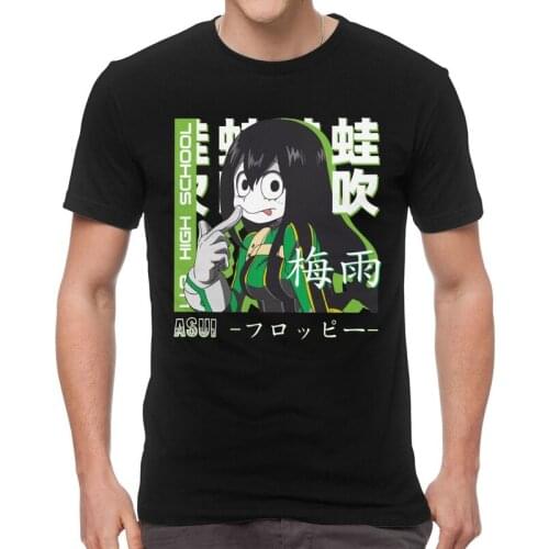 Gorgeous My Hero Academia Tsuyu Asui T Shirt Men Short Sleeves Cotton T-shirt Leisure Anime Manga Lover Tee Fashion Tshirts Gift