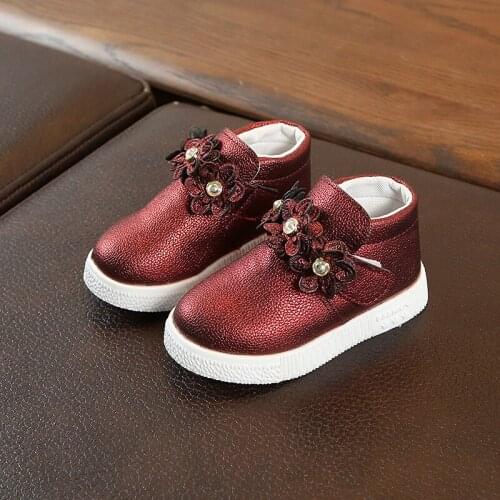 Spring Autumn Childrens Boots For Baby Girls Infant Girls Flowers Shoes Leisure short boot Waterproof Boot