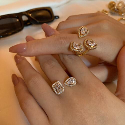 Timeless Wonder Stunning Crystal Cut Cocktail Rings Women Jewelry Designer Boho Trendy Top Statement Ins Gorgeous Fancy Mix 5242