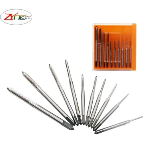 10pcs/set M1.0 M1.2 M1.4 M1.6 M1.7 M1.8 M2.0 M2.5 M3.0 M3.5 HSS Watch maintenance micro small diameter tap set