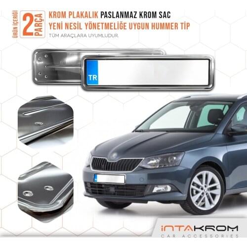 For Skoda Fabia Chrome Plates Of Hummer type 2 PCs Chrome Styling Accessories Car Outdoor Track Modified Designed Stainless steel