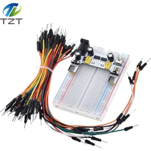 3.3V/5V MB102 Breadboard power module+ 400 points Solderless Prototype Bread board kit +65 Flexible jumper wires for arduino