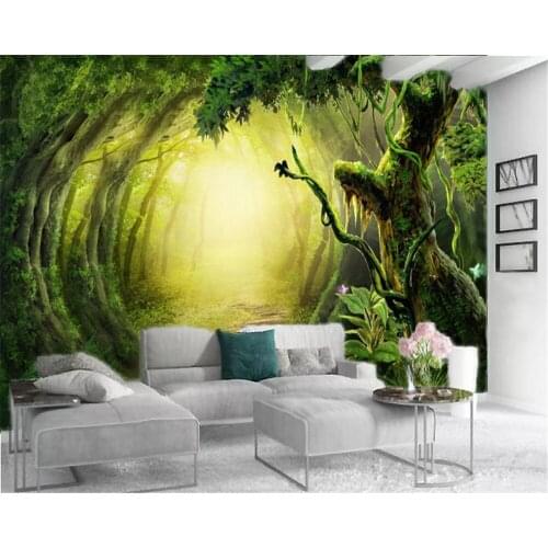 3d Wallpaper Mural Fantasy Tunnel in Green Forest Living Room Bedroom Background Wall Decoration Mural Wallpaper