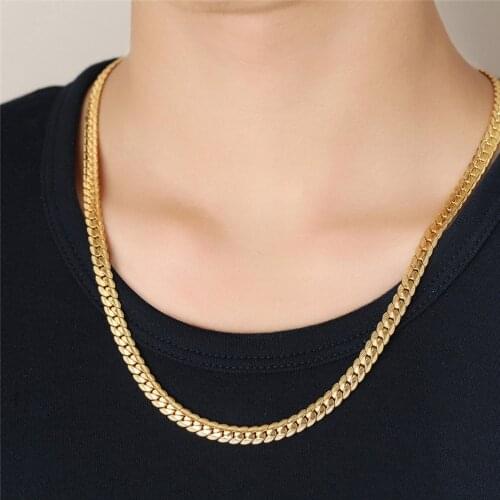 Men Stainless Steel Chain Necklace Hip Hop Boyfriend Gift For Male Punk Gothic Style Accessory Best Friend Jewelry Choker