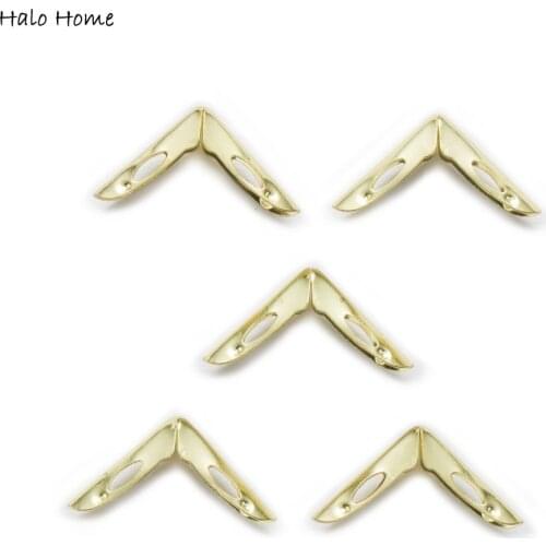 50 Piece Gold Color Hollow Book Scrapbooking Photo Menu Gift Box Metal Corner Protectors Albums Folders 30x20mm