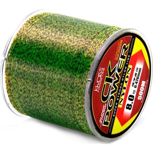 500m Stealth Carp Fishing Camouflage Nylon Rubber Line Fishing Line Super De-Speckle Sinking Fishing Line Fishing Accessories