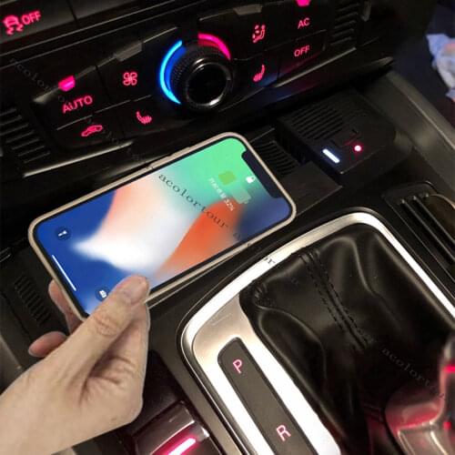 Wireless charger for Audi A4 B8 B9 A4 Allroad A5 S5 RS5 Q5 15W phone charge QC3 fast charging port lighter adapter mount holder