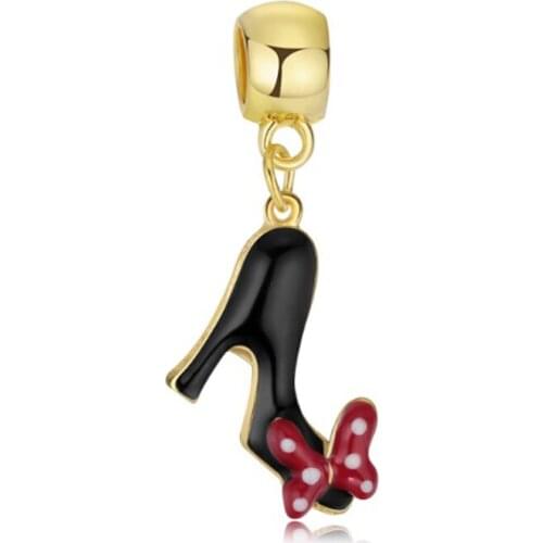 High heel shoes Beads For Original Charm plata de ley Bracelet Jewelry valentines day harajuku bijoux charms DGB634