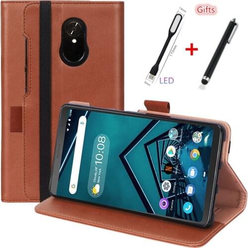 Case For Lenovo Tab V7 PB-6505NC Wallet Cover Coque Funda Soft Silicone PU Leather Hand Holder Stand Skin Shell Capa+Mini LED