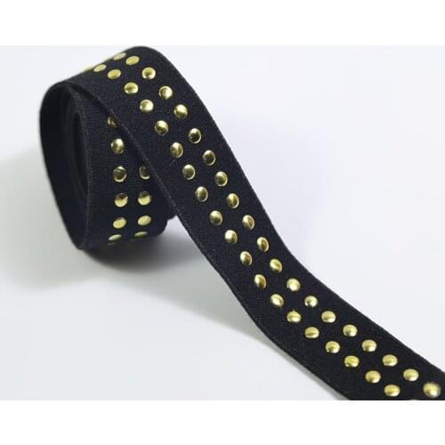 A black piece of gold Elastic bands for clothes 25MM Elastic ribbon DIY Sewing Accessories rubber band elastic bands for fit