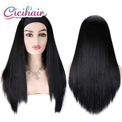 Cicihair Headband Wig Synthetic Hair Head Band Wigs For Women Long Wigs Straight Natural Black Hair Daily Use