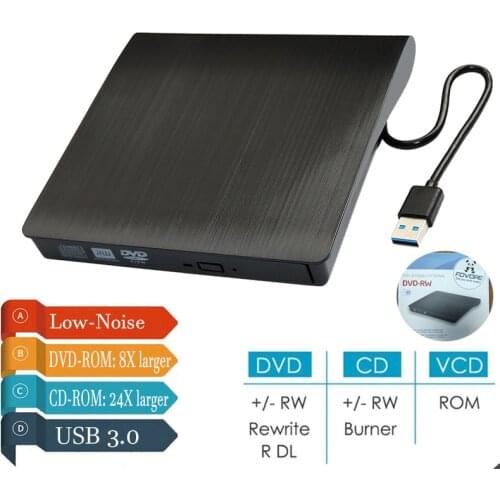 DVD CD Player USB 3.0 O DVD Recorder ptical Drives For Laptop PC dvd burner Slim External DVD RW CD Writer Drive Burner Reader