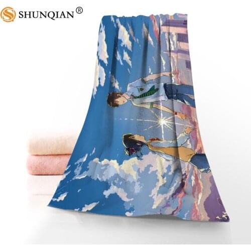 Hot Custom Your Name Anime Towel Printed Cotton Face/Bath Towels Microfiber Fabric For Kids Men Women Shower Towels A7.24-1