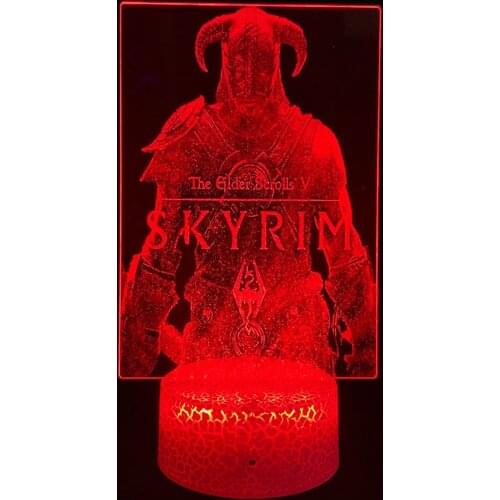 The Elder Scrolls V Skyrim Game Figure 3D LED Picture Lava Lamp Battery Touch USB Night Lights Bed Room Table Desktop Decoration