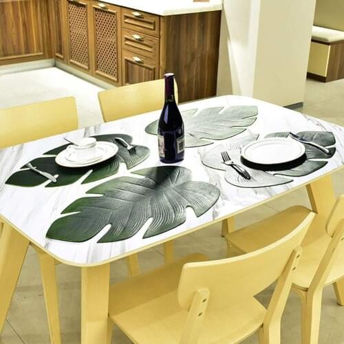 Artificial Monstera Leaf Kitchen Placemat Mat Bowl Anti-Slip Pad Table Decor Plate Pad Placemat for Dining Table