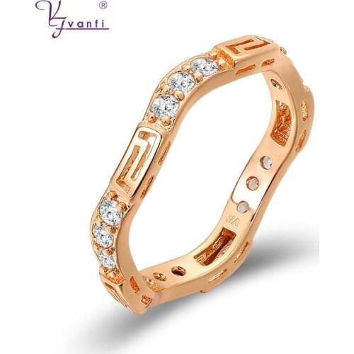 Kfvanfi fashion delicate love heart shaped rings champagne gold color finger rings for women fine jewelry female party gifts