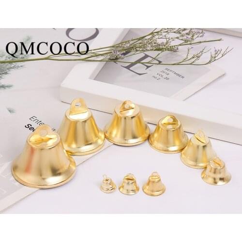 DIY Multi-size Horn Opening Golden Silver Color Bells Christmas Decoration Creative Bells Wind Chimes Crafts Jewelry Kids Toys