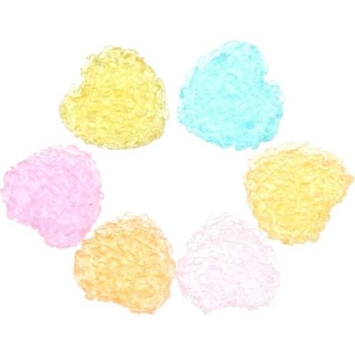 LF 20Pcs Mixed 18x18mm Bling Heart Resin Cabochon Flatback Decoration Crafts Embellishments For Scrapbooking Diy Accessories