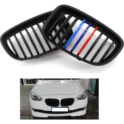 Matte Black with M-Color Front Grille Fit for BMW F07 GT 5 Series 2010-2013
