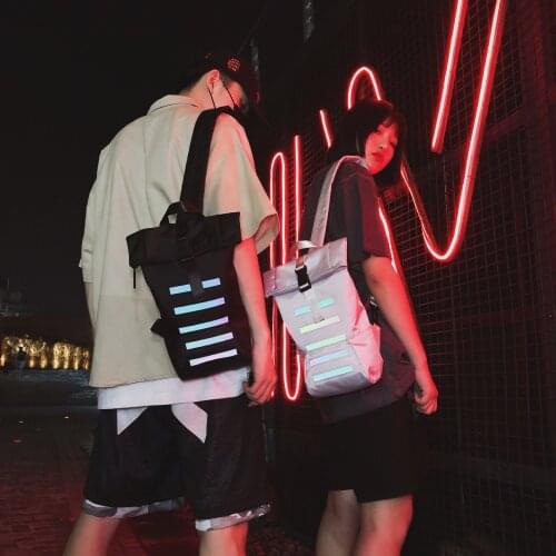 REJS LANGT Cool Fashion Chest Bag Men Reflective Strip Design Crossbody for Male Hip Hop Sling Bags for School Waterproof Sac