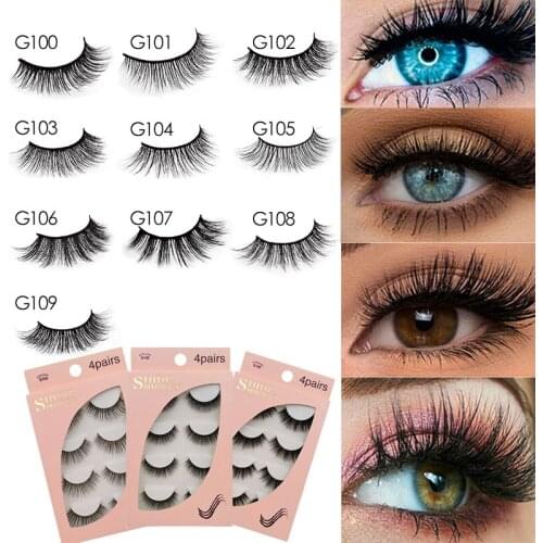 False eyelashes 3/4/5 pairs mink eyelashes natural volume dramatic lash 3D mink lashes cilio eye lashes for maquillaje faux cils