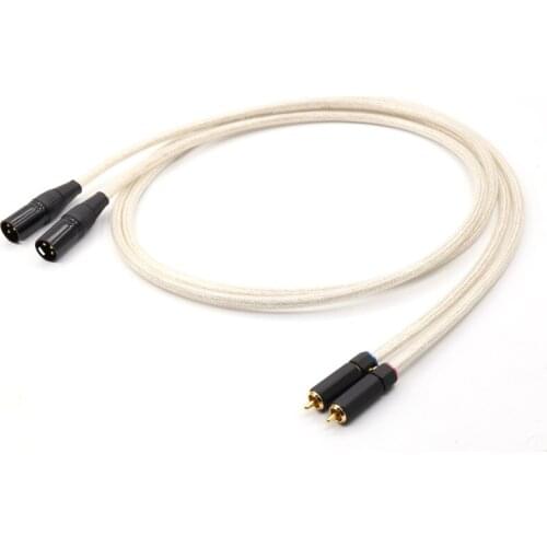 Pair hifi audio QED Silver-Platedr OFC pure copper RCA male to XLR male Audio Interconnect Cable